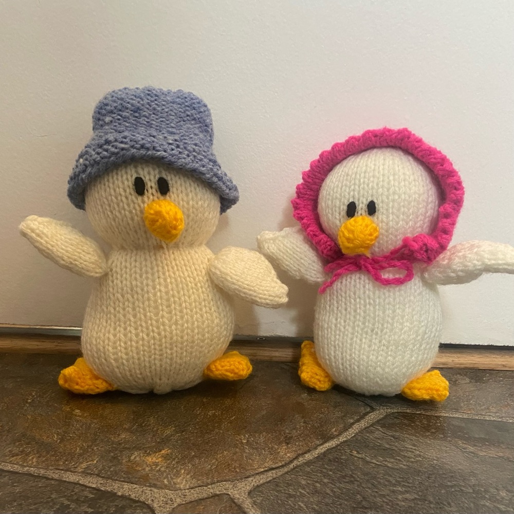 🧶 Hand-knit pair of ducks 🐥